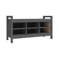 Banc d'entrée Gris 110x40x60 cm Bois de pin massif