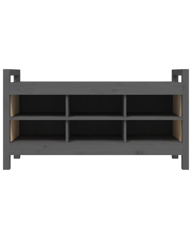 Banc d'entrée Gris 110x40x60 cm Bois de pin massif