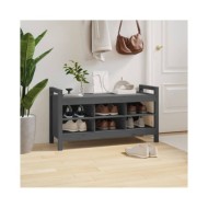 Banc d'entrée Gris 110x40x60 cm Bois de pin massif