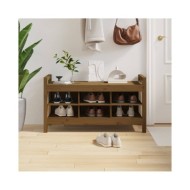 Banc d'entrée Marron miel 110x40x60 cm Bois de pin massif