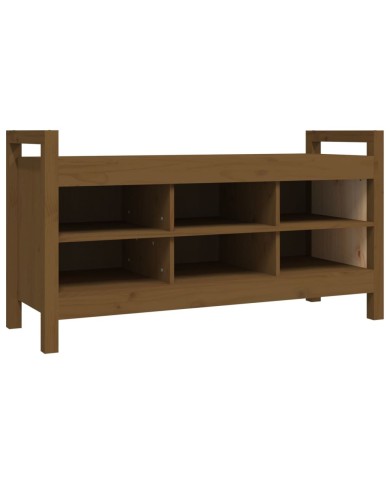 Banc d'entrée Marron miel 110x40x60 cm Bois de pin massif