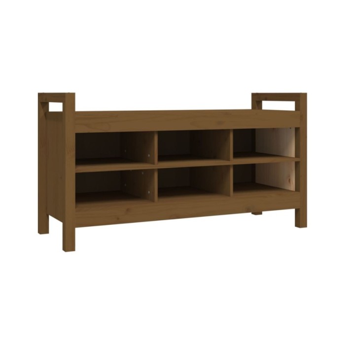 Banc d'entrée Marron miel 110x40x60 cm Bois de pin massif