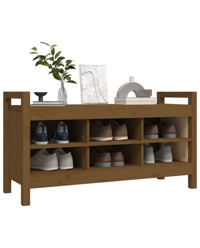 Banc d'entrée Marron miel 110x40x60 cm Bois de pin massif