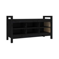 Banc d'entrée Noir 110x40x60 cm Bois de pin massif