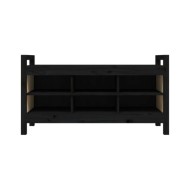 Banc d'entrée Noir 110x40x60 cm Bois de pin massif