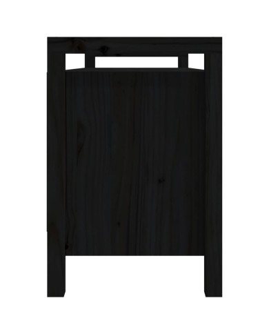 Banc d'entrée Noir 110x40x60 cm Bois de pin massif