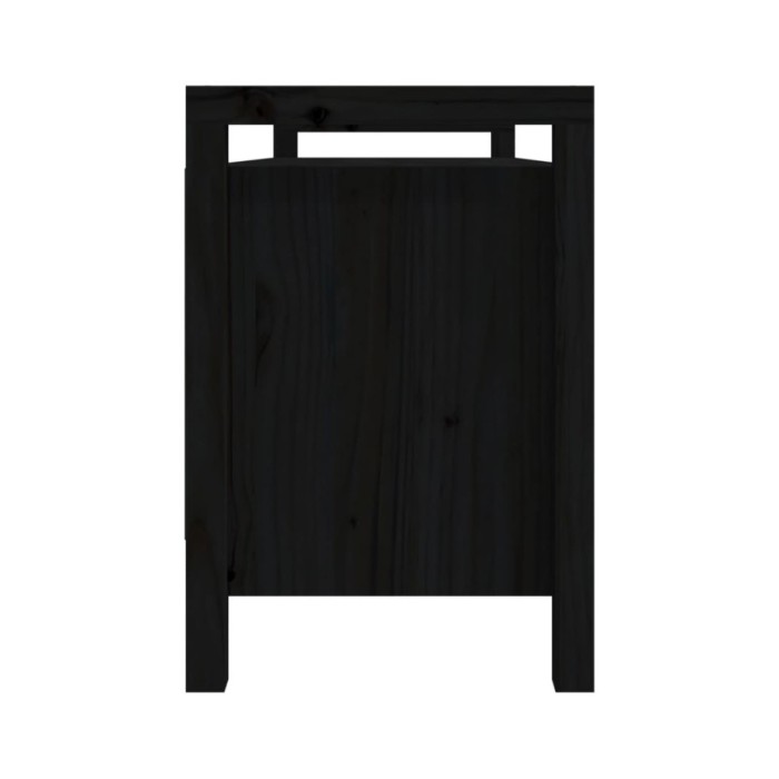 Banc d'entrée Noir 110x40x60 cm Bois de pin massif