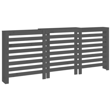 Cache-radiateur Gris 210x21x85 cm Bois massif de pin