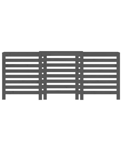Cache-radiateur Gris 210x21x85 cm Bois massif de pin