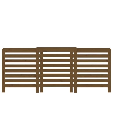 Cache-radiateur Marron miel 210x21x85 cm Bois massif de pin