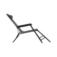 Chaises longues pliables 2 pcs avec repose-pied Acier Gris