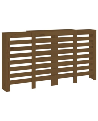 Cache-radiateur Marron miel 210x21x85 cm Bois massif de pin