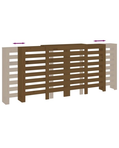 Cache-radiateur Marron miel 210x21x85 cm Bois massif de pin