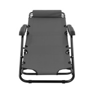 Chaises longues pliables 2 pcs avec repose-pied Acier Gris