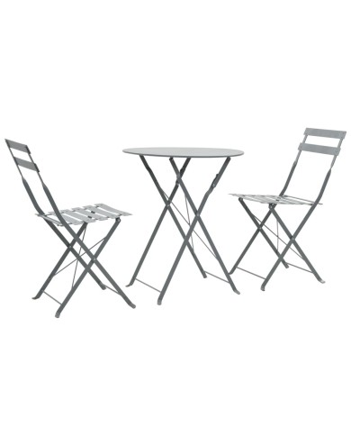 Mobilier de bistro 3 pcs Acier Gris