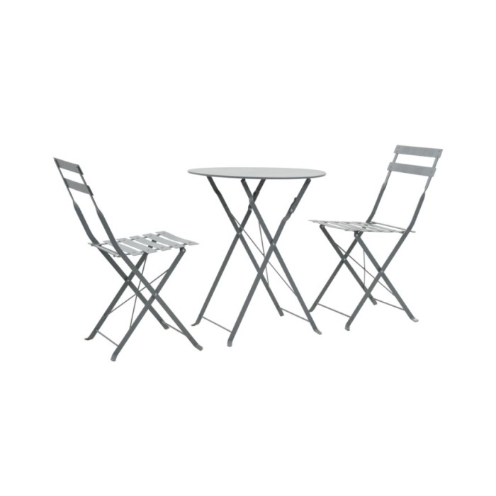 Mobilier de bistro 3 pcs Acier Gris