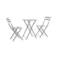 Mobilier de bistro 3 pcs Acier Gris