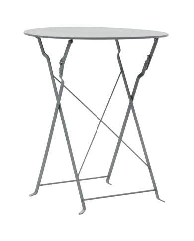 Mobilier de bistro 3 pcs Acier Gris