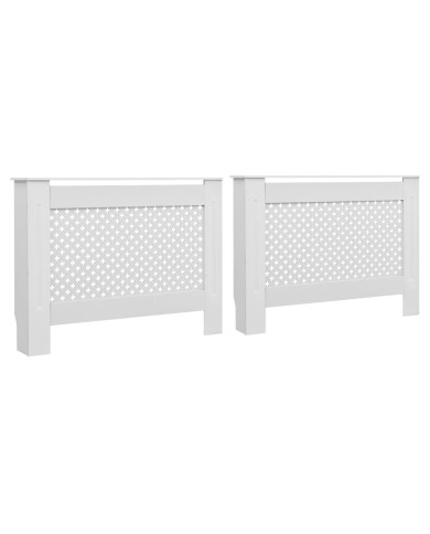 Cache-radiateurs 2 pcs Blanc 112x19x81,5 cm MDF