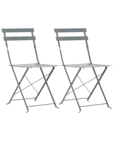 Mobilier de bistro 3 pcs Acier Gris