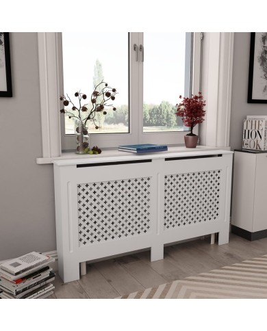 Cache-radiateurs 2 pcs Blanc 152x19x81,5 cm MDF