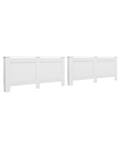 Cache-radiateurs 2 pcs Blanc 152x19x81,5 cm MDF