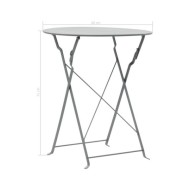 Mobilier de bistro 3 pcs Acier Gris