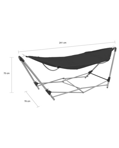 Hamac avec support pliable Noir