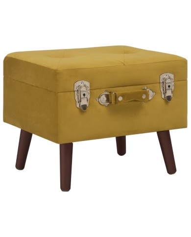 Tabourets de rangement 3 pcs Jaune moutarde Velours