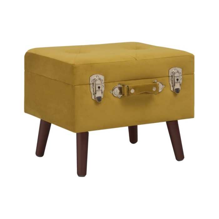 Tabourets de rangement 3 pcs Jaune moutarde Velours