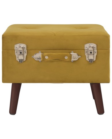 Tabourets de rangement 3 pcs Jaune moutarde Velours