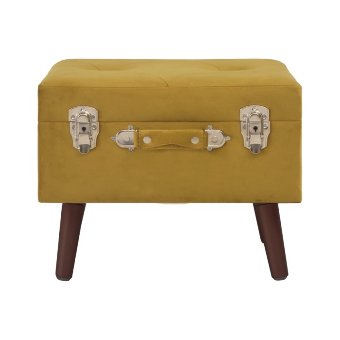 Tabourets de rangement 3 pcs Jaune moutarde Velours