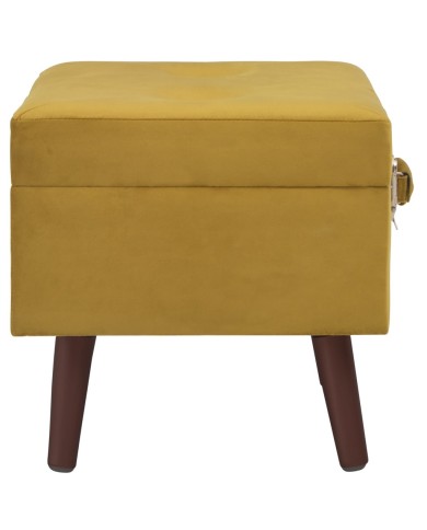 Tabourets de rangement 3 pcs Jaune moutarde Velours
