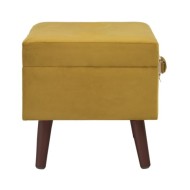 Tabourets de rangement 3 pcs Jaune moutarde Velours