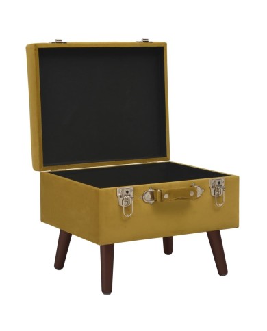 Tabourets de rangement 3 pcs Jaune moutarde Velours