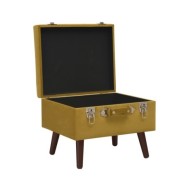 Tabourets de rangement 3 pcs Jaune moutarde Velours