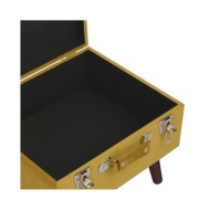 Tabourets de rangement 3 pcs Jaune moutarde Velours