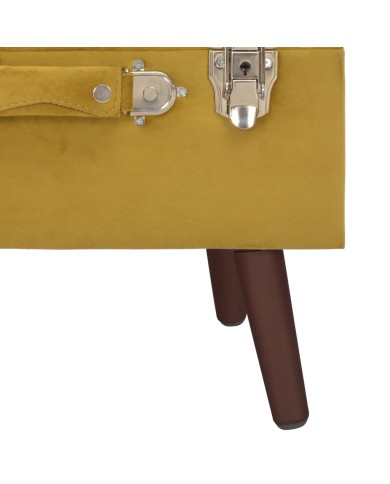 Tabourets de rangement 3 pcs Jaune moutarde Velours