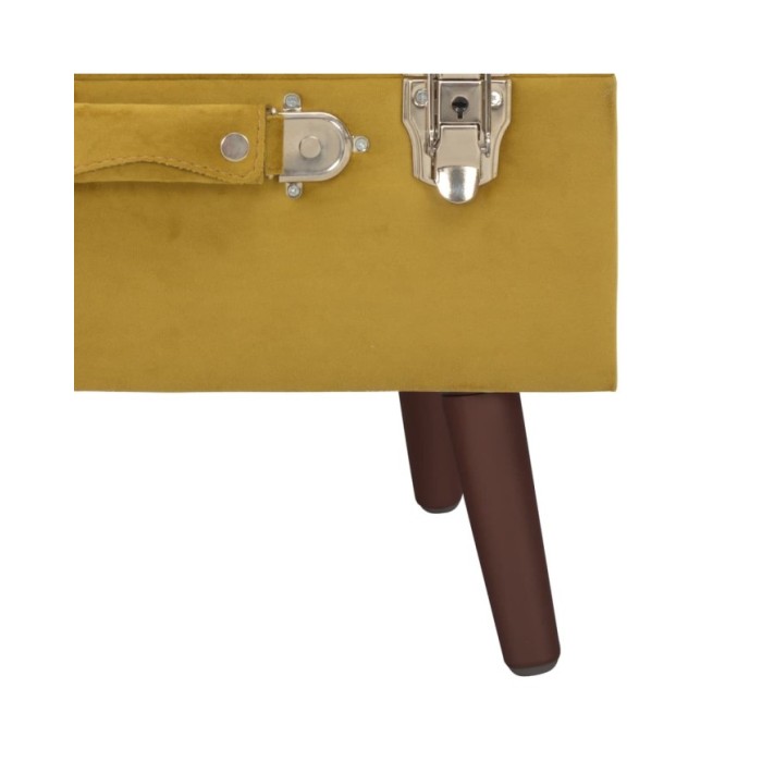 Tabourets de rangement 3 pcs Jaune moutarde Velours