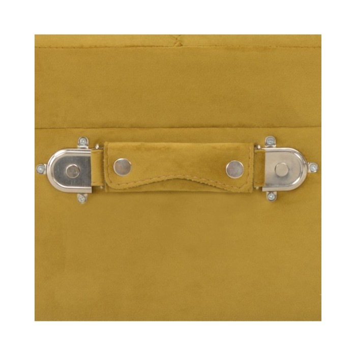 Tabourets de rangement 3 pcs Jaune moutarde Velours