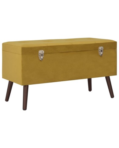 Tabourets de rangement 3 pcs Jaune moutarde Velours