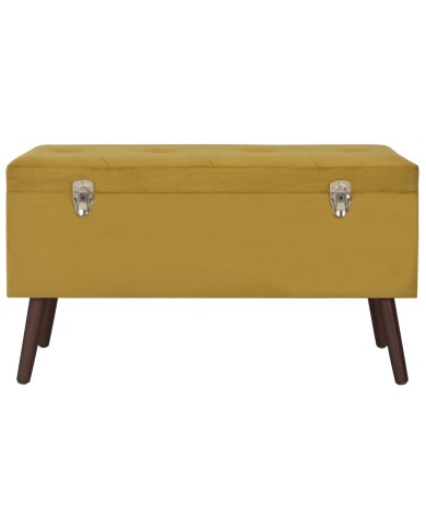 Tabourets de rangement 3 pcs Jaune moutarde Velours