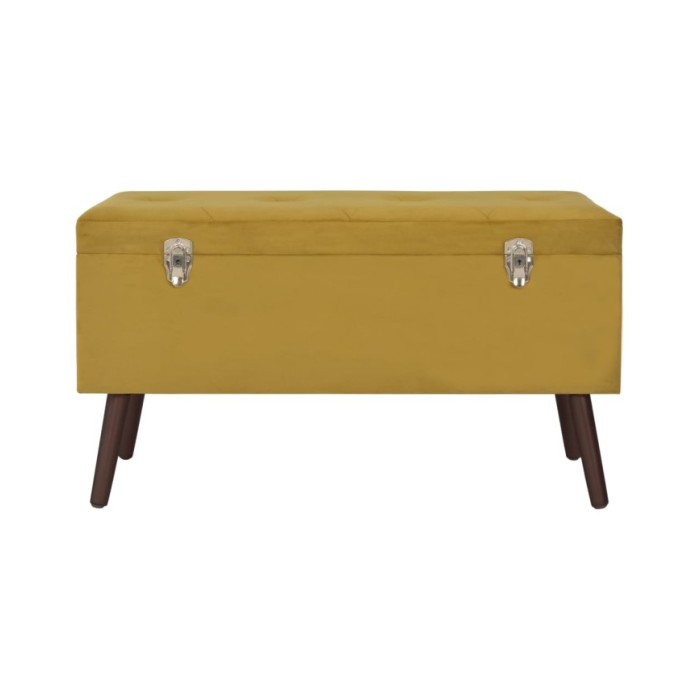 Tabourets de rangement 3 pcs Jaune moutarde Velours