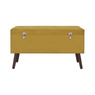 Tabourets de rangement 3 pcs Jaune moutarde Velours