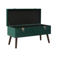 Banc avec compartiment de rangement Vert 80 cm Velours