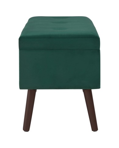 Banc avec compartiment de rangement Vert 80 cm Velours