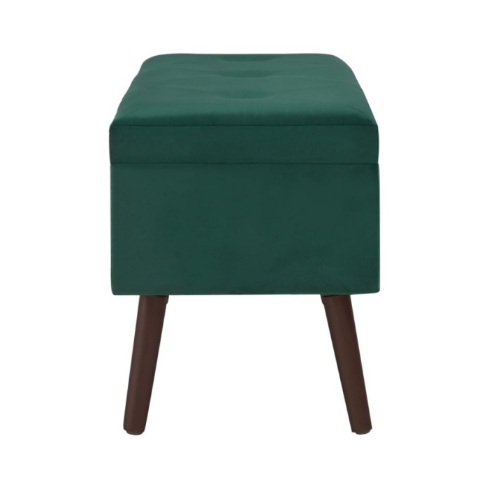Banc avec compartiment de rangement Vert 80 cm Velours