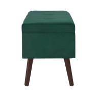 Banc avec compartiment de rangement Vert 80 cm Velours
