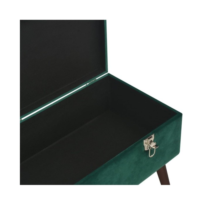 Banc avec compartiment de rangement Vert 80 cm Velours
