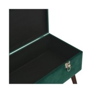 Banc avec compartiment de rangement Vert 80 cm Velours